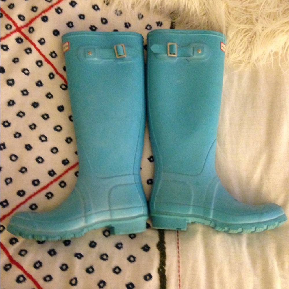 Hunter boots size 6f eu 37 aqua SOLD